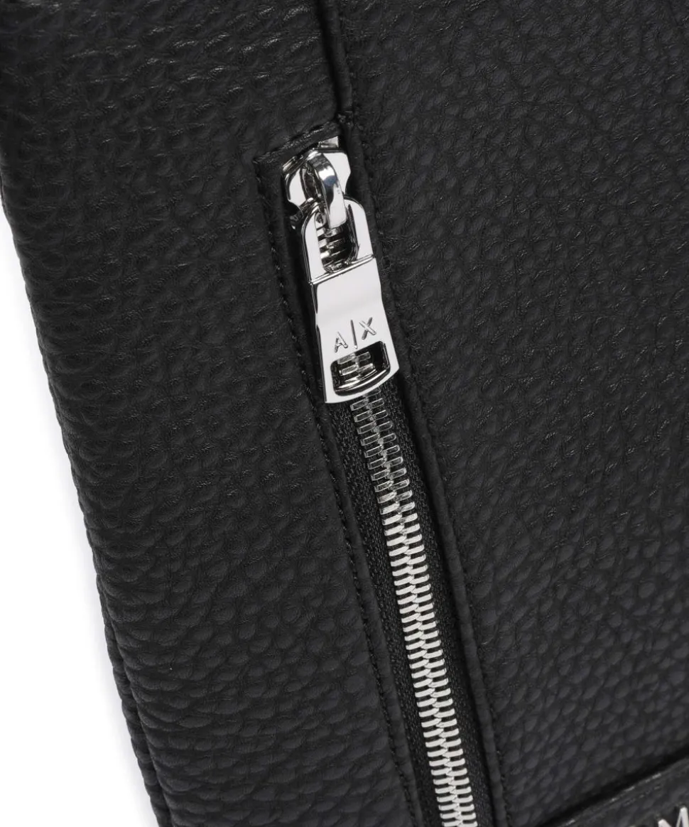 Umhängetasche Lederimitat schwarz