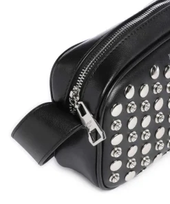 Umhängetasche Lederimitat schwarz