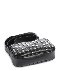 Umhängetasche Lederimitat schwarz