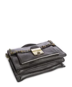 Umhängetasche Rindsleder platin