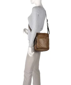 Umhängetasche Rindsleder taupe