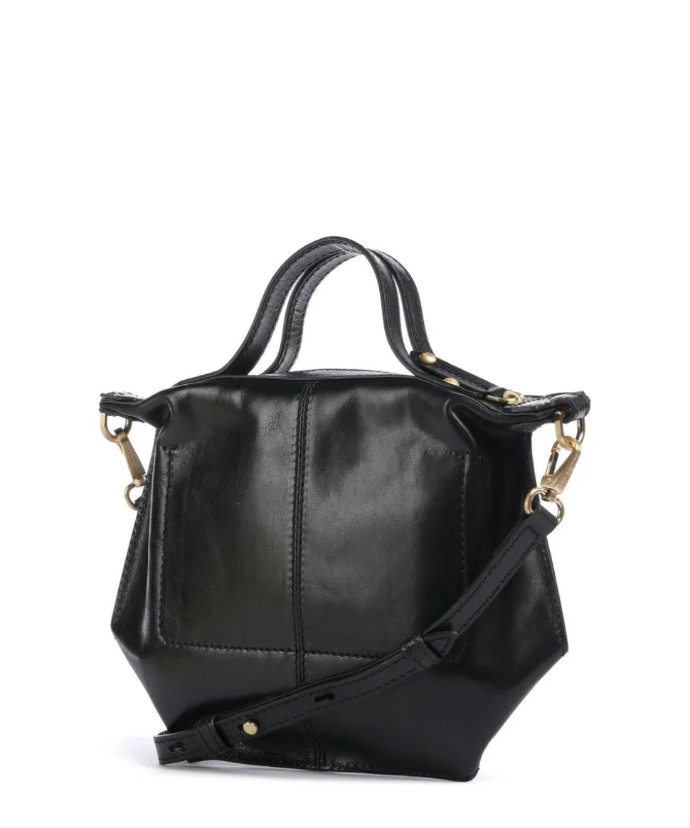 Unica Umhängetasche fein genarbtes Rindsleder schwarz