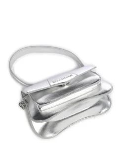 Unika Schultertasche Lederimitat silber