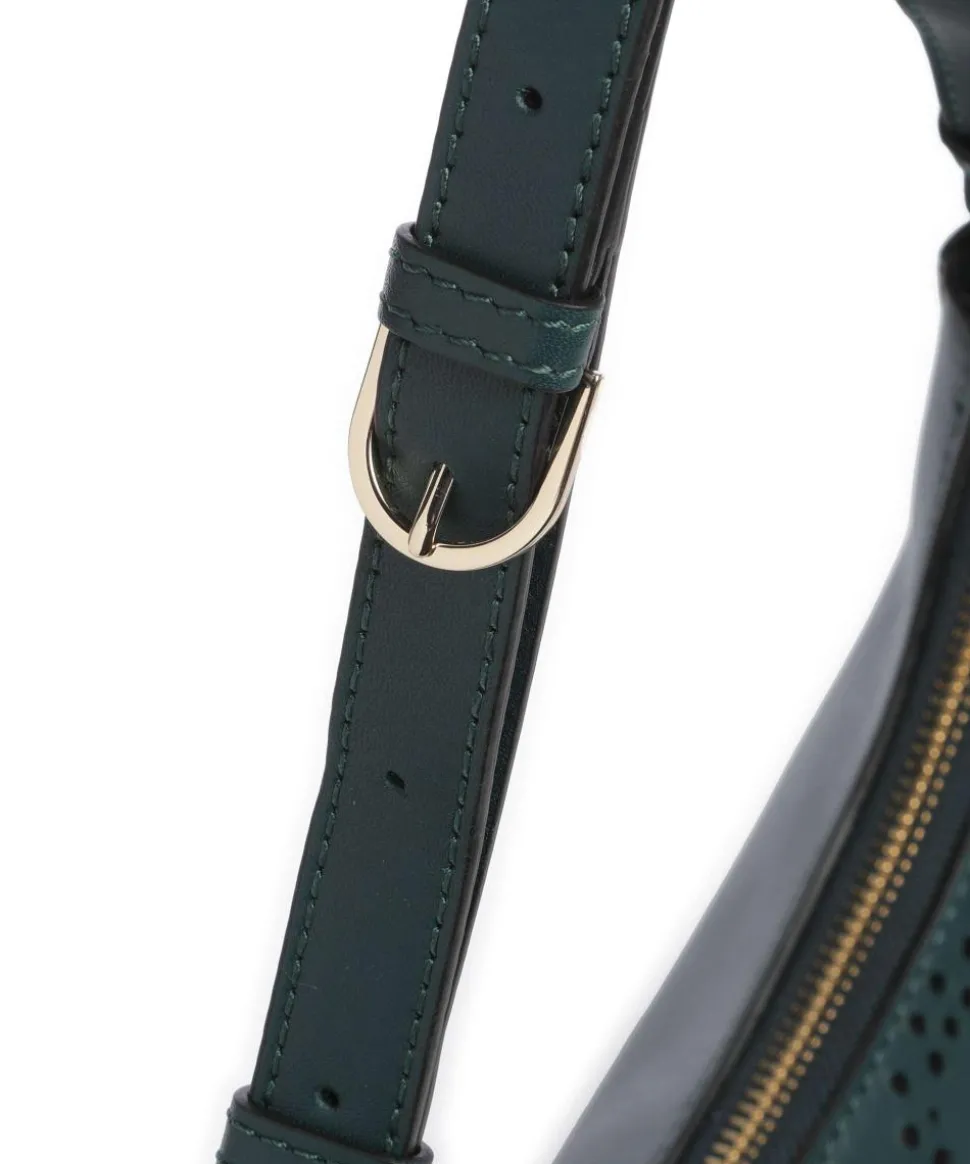 Unikko Imprint Schultertasche Leder dunkelgrün