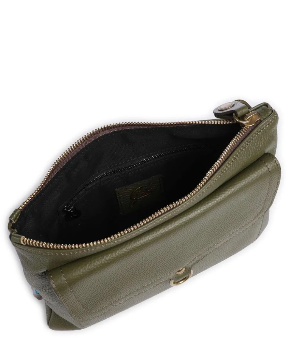 Urban Beyonce Schultertasche genarbtes Kalbsleder olivgrün