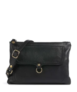 Urban Beyonce Schultertasche genarbtes Kalbsleder schwarz