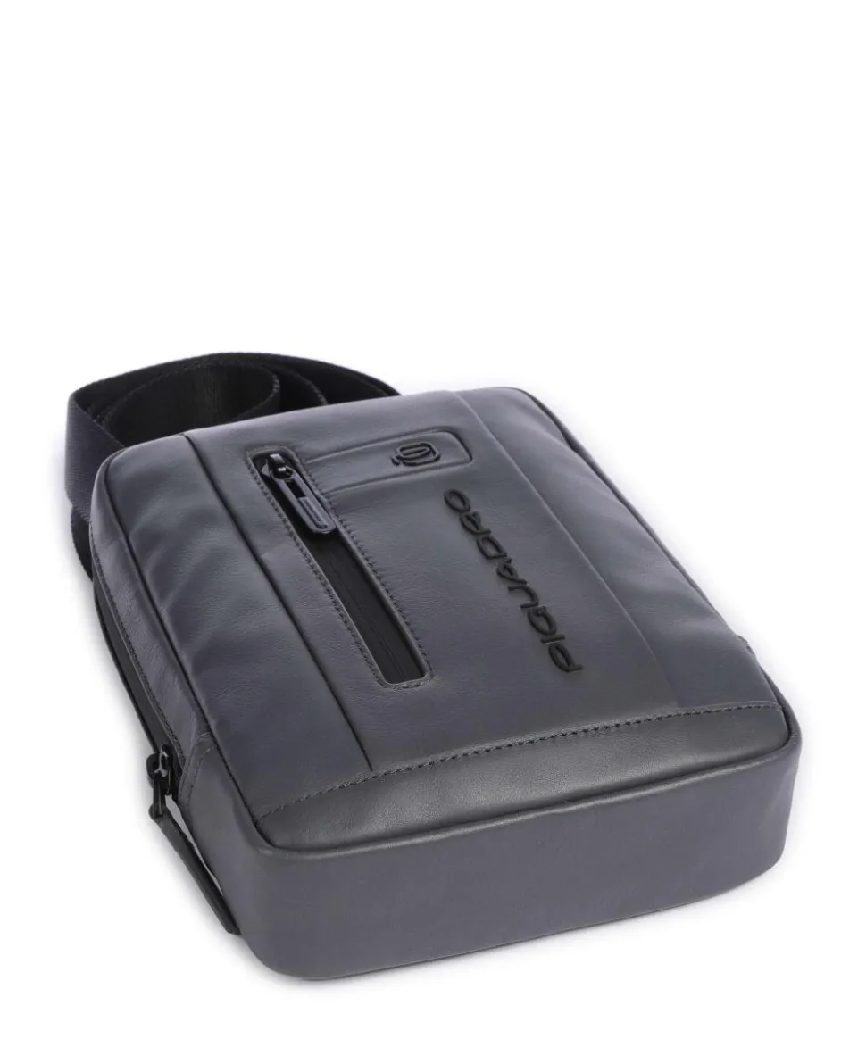 Urban Umhängetasche fein genarbtes Rindsleder grau