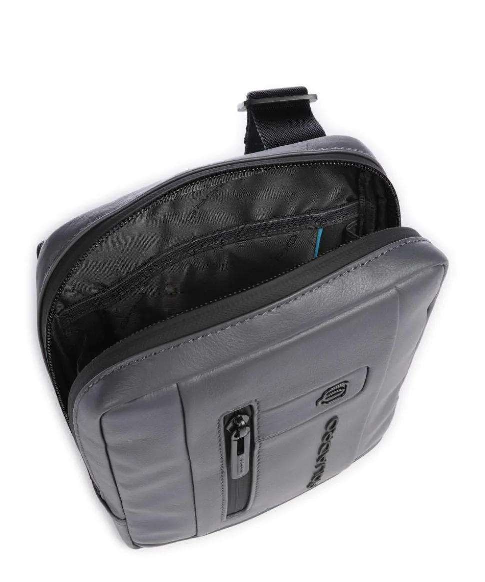 Urban Umhängetasche fein genarbtes Rindsleder grau