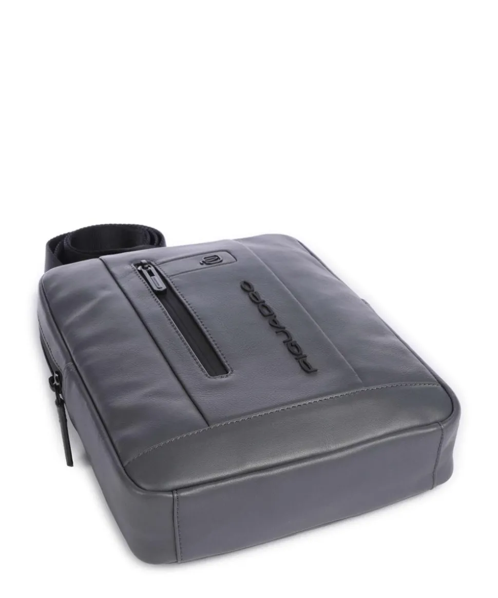 Urban Umhängetasche fein genarbtes Rindsleder grau