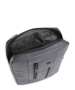 Urban Umhängetasche fein genarbtes Rindsleder grau