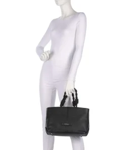 Vanil Valesca Handtasche genarbtes Rindsleder schwarz