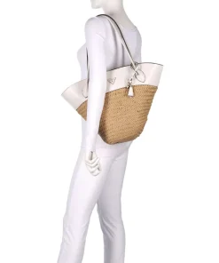 Venere Shopper Bast beige/weiß