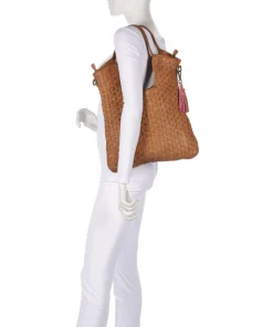 Venusweg 3 Shopper genarbtes Leder braun