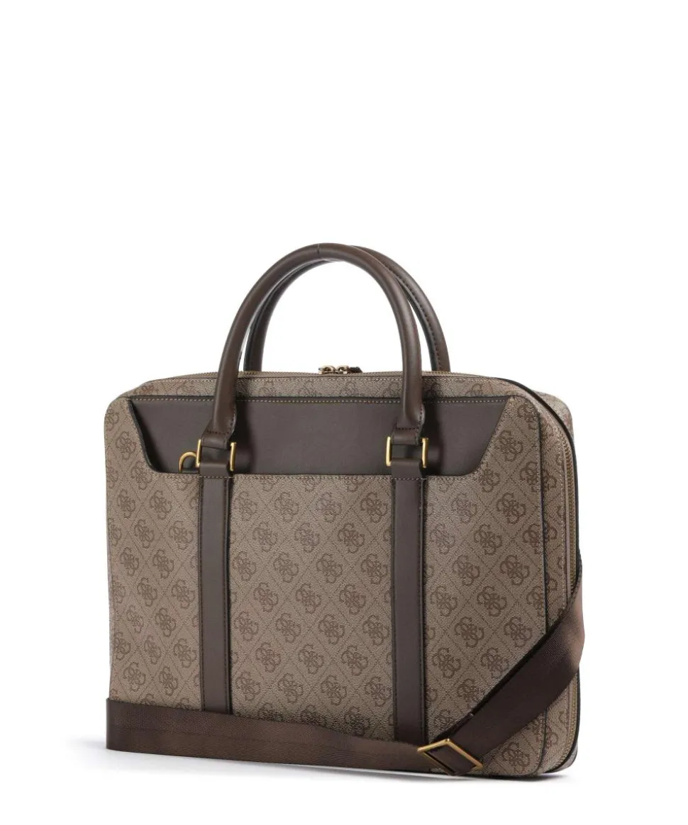 Vezzola Aktentasche 13″ Lederimitat beige/braun