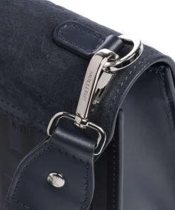 Vinour Vinerus Melide Umhängetasche Canvas, glattes Kalbsleder, aufgerautes Kalbsleder dunkelblau