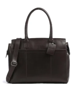 Vintage Doris Shopper 15″ fein genarbtes Leder dunkelbraun