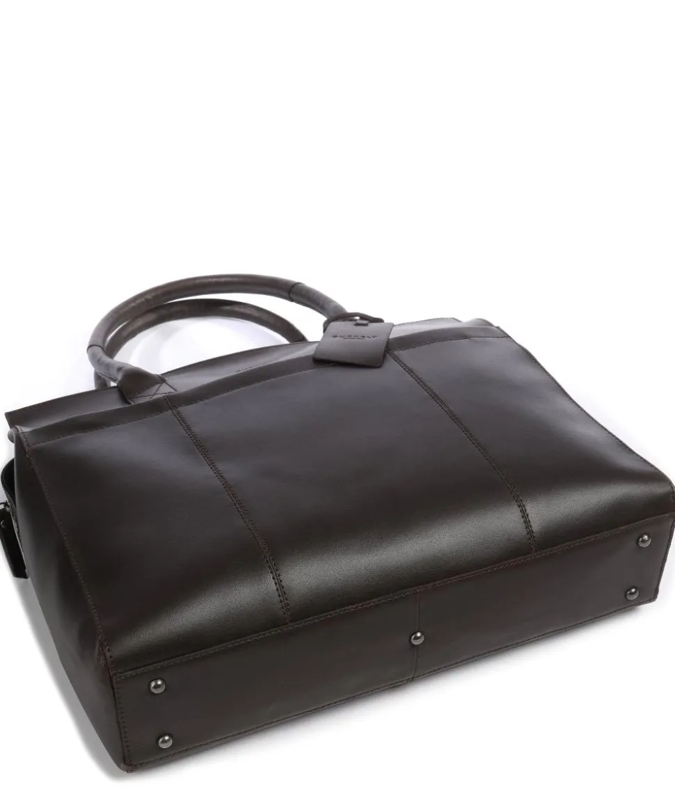 Vintage Doris Shopper 15″ fein genarbtes Leder dunkelbraun