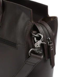 Vintage Doris Shopper 15″ fein genarbtes Leder dunkelbraun