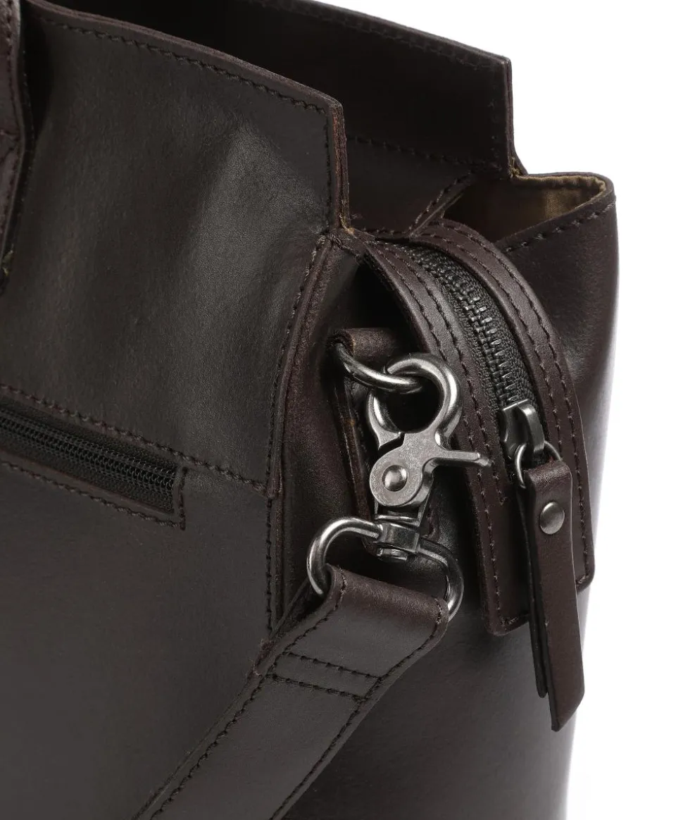 Vintage Doris Shopper 15″ fein genarbtes Leder dunkelbraun