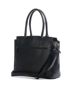 Vintage Doris Shopper 16″ glattes Rindsleder schwarz