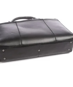 Vintage Doris Shopper 16″ glattes Rindsleder schwarz