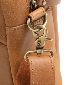 Vintage River Worker Aktentasche 15″ fein genarbtes Leder cognac