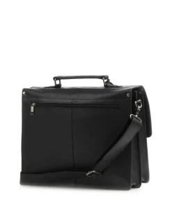 Vintage Scott Aktentasche fein genarbtes Leder schwarz