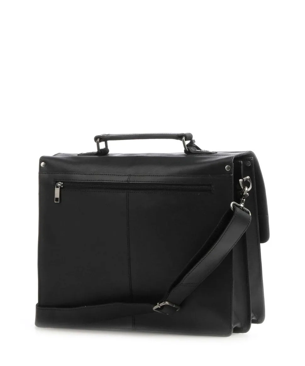 Vintage Scott Aktentasche fein genarbtes Leder schwarz