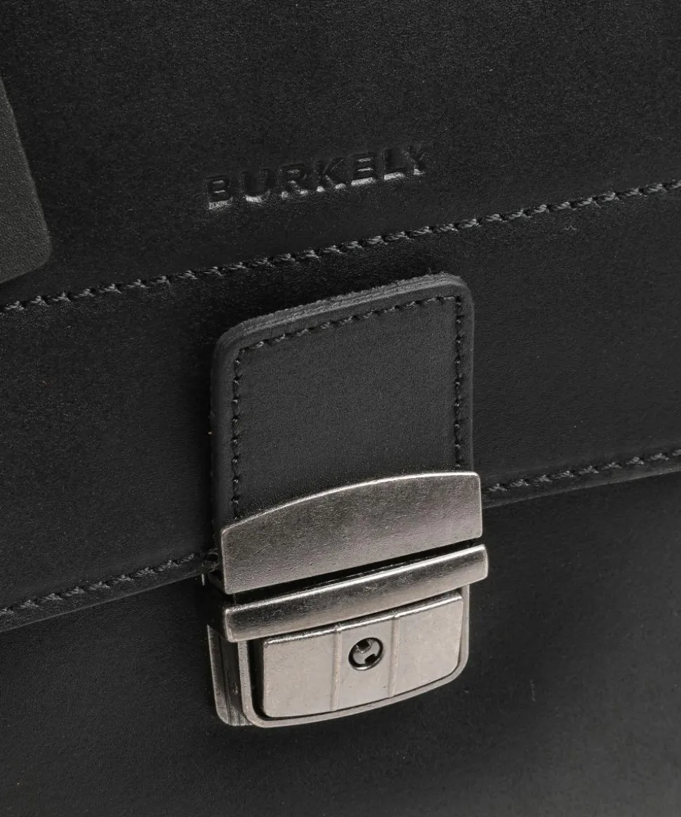 Vintage Scott Aktentasche fein genarbtes Leder schwarz