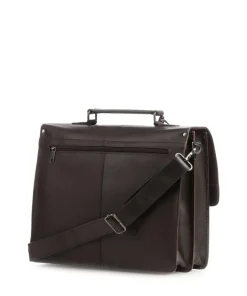 Vintage Scott Aktentasche fein genarbtes Leder dunkelbraun