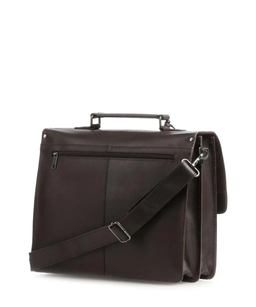 Vintage Scott Aktentasche fein genarbtes Leder dunkelbraun