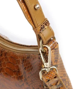 Vintage Veda Beuteltasche fein genarbtes Leder hellbraun