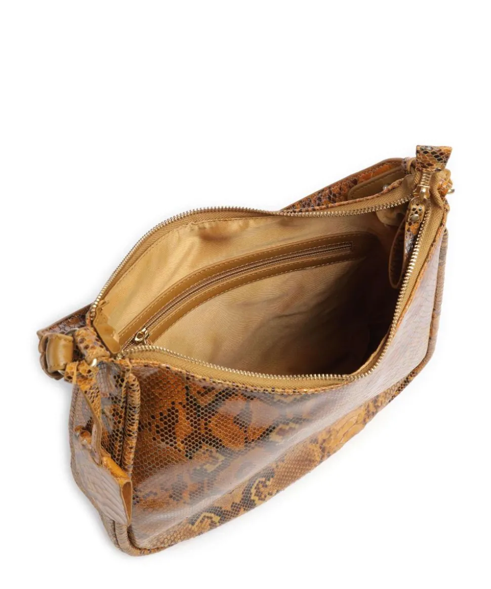 Vintage Veda Beuteltasche fein genarbtes Leder hellbraun