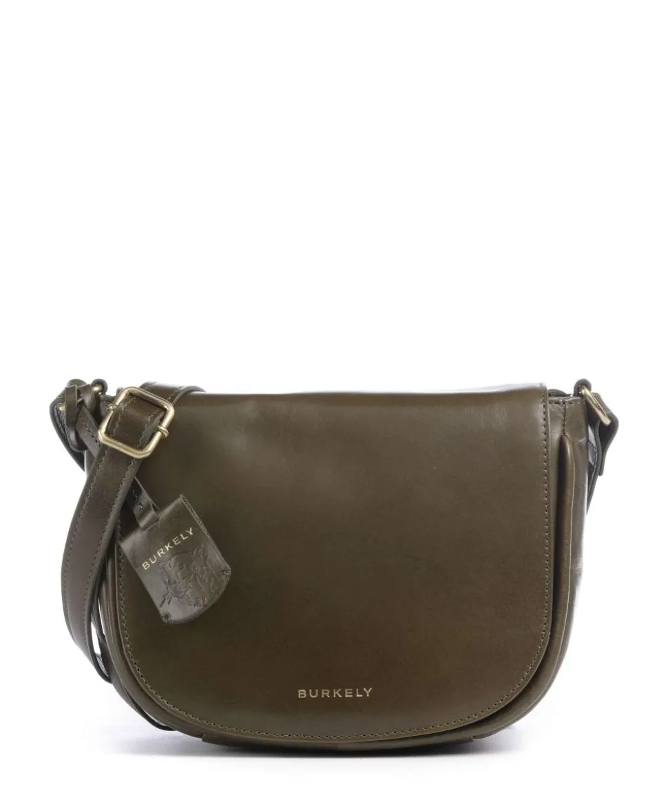 Vintage Veda Umhängetasche fein genarbtes Leder olivgrün