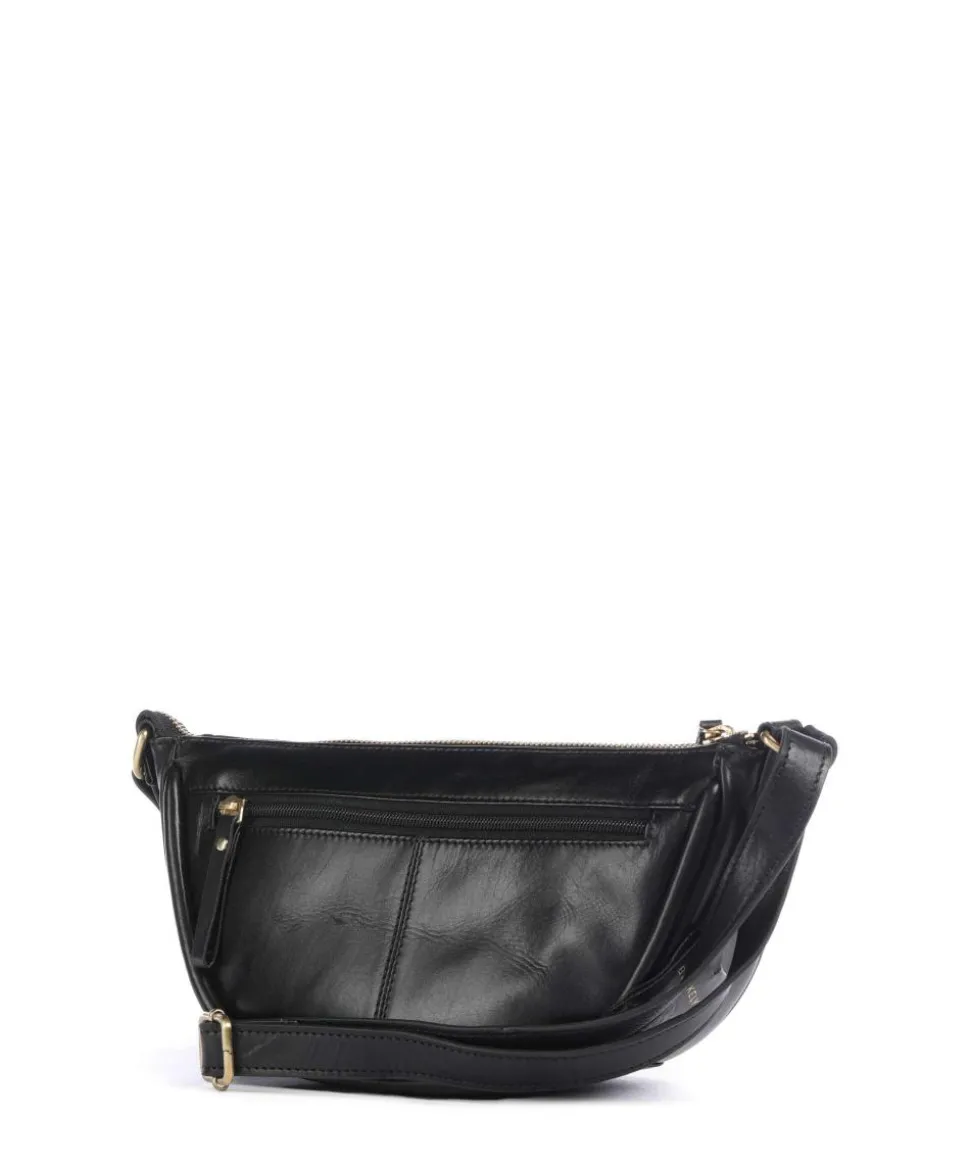 Vintage Veda Umhängetasche Leder schwarz