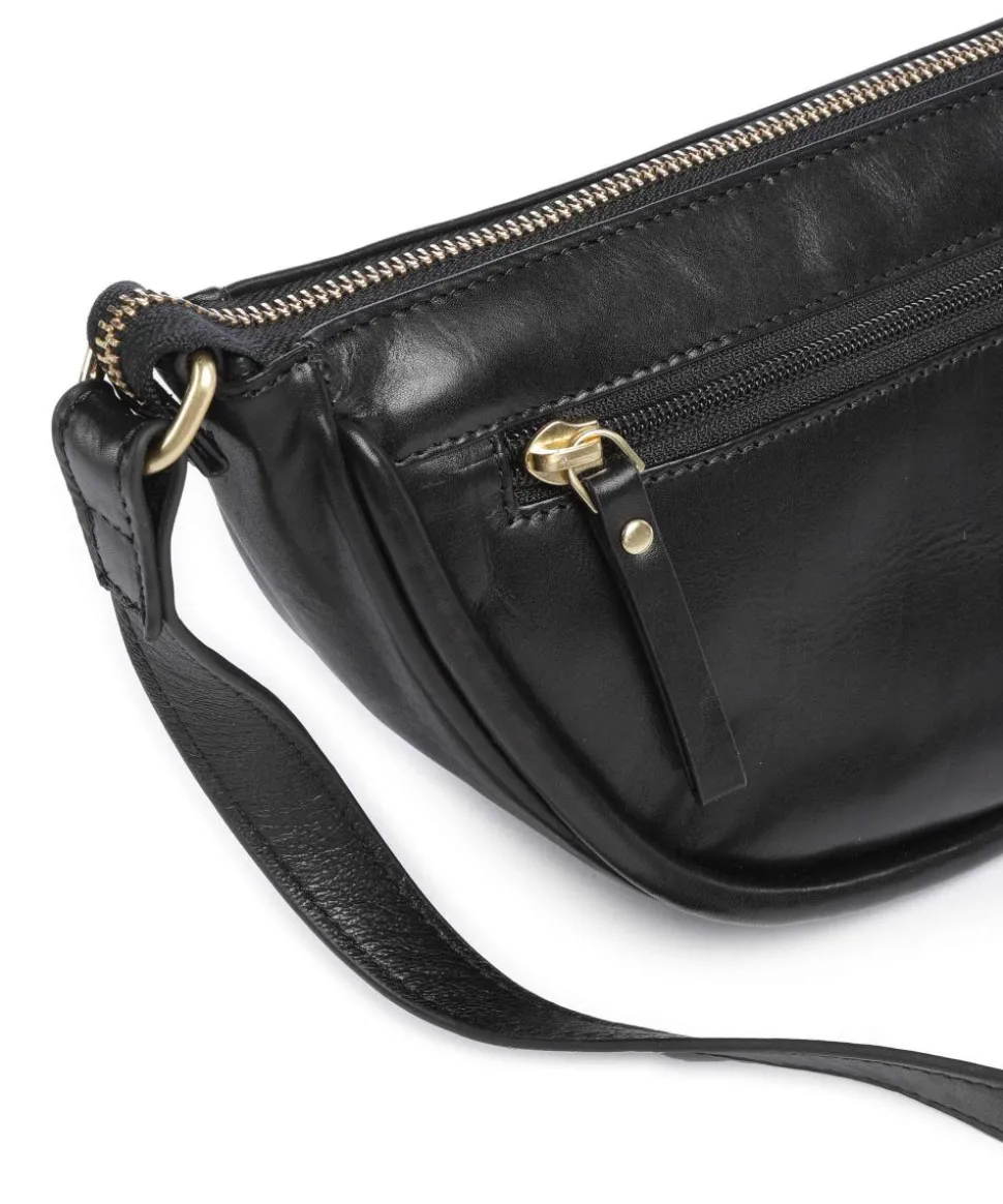 Vintage Veda Umhängetasche Leder schwarz