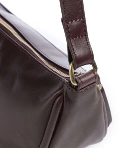 Vintage Veda Umhängetasche Leder dunkelrot