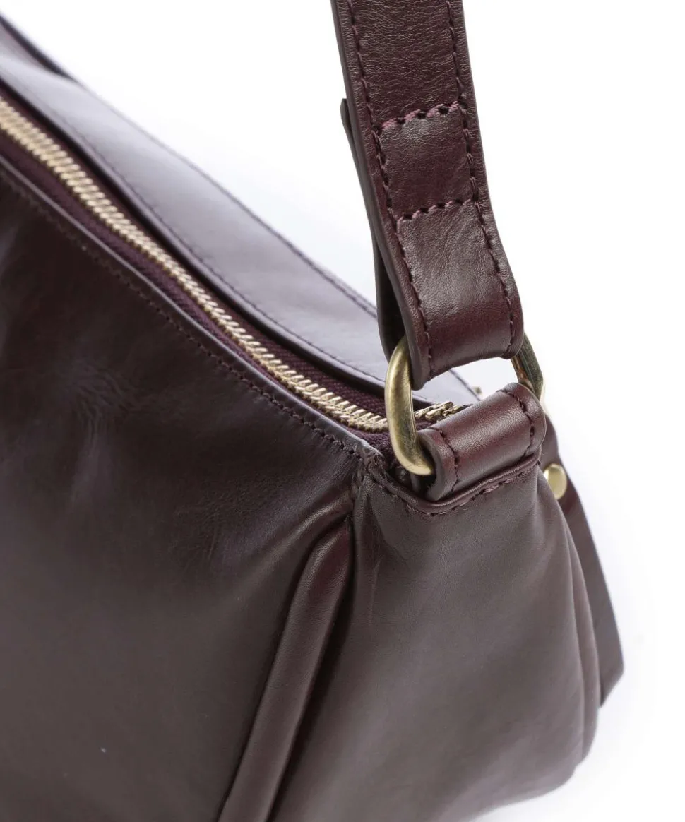 Vintage Veda Umhängetasche Leder dunkelrot