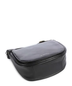 Vintage Veda Umhängetasche fein genarbtes Leder schwarz