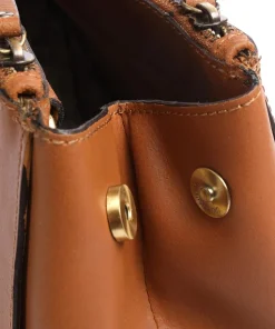 Vintage Wieske Handtasche Kalbsleder cognac