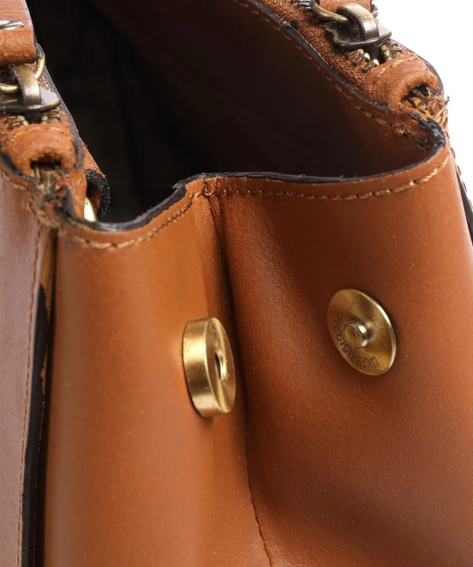 Vintage Wieske Handtasche Kalbsleder cognac