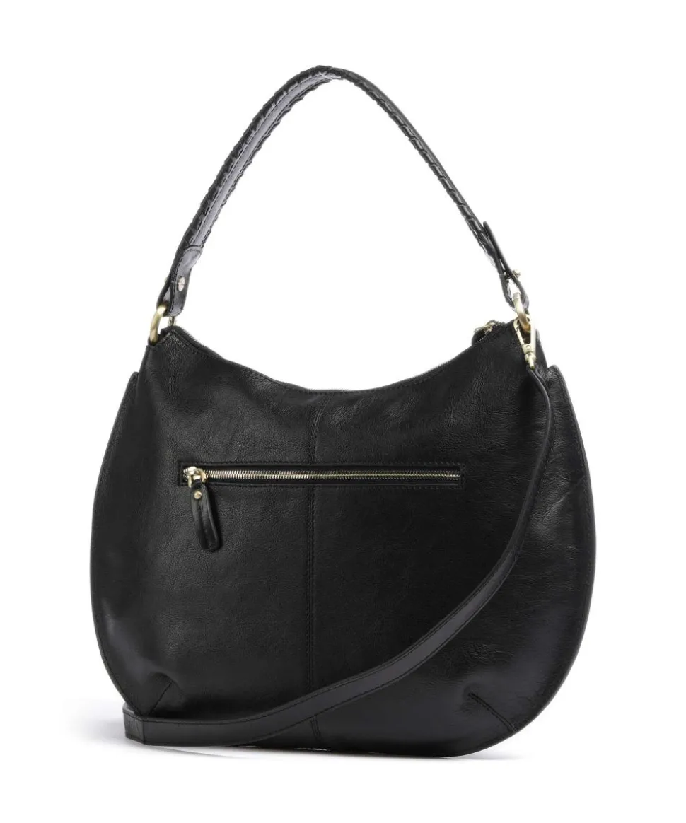 Volterra Beuteltasche fein genarbtes Rindsleder schwarz