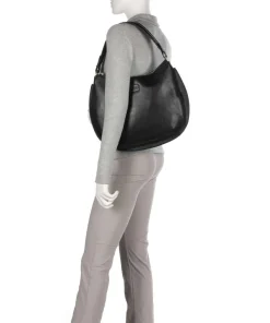 Volterra Beuteltasche fein genarbtes Rindsleder schwarz