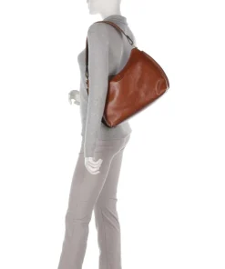 Volterra Beuteltasche fein genarbtes Leder braun