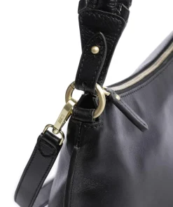 Volterra Beuteltasche fein genarbtes Leder schwarz