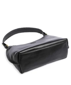 Volterra Beuteltasche fein genarbtes Leder schwarz