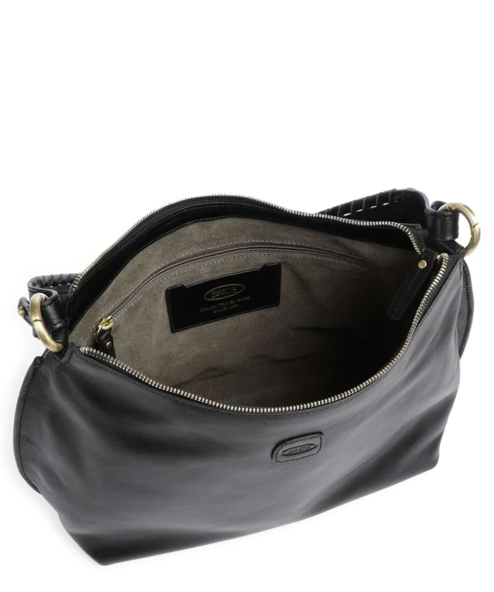 Volterra Beuteltasche fein genarbtes Leder schwarz