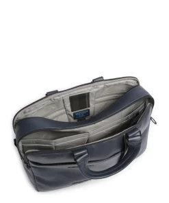 W137 Aktentasche 16″ fein genarbtes Rindsleder dunkelblau