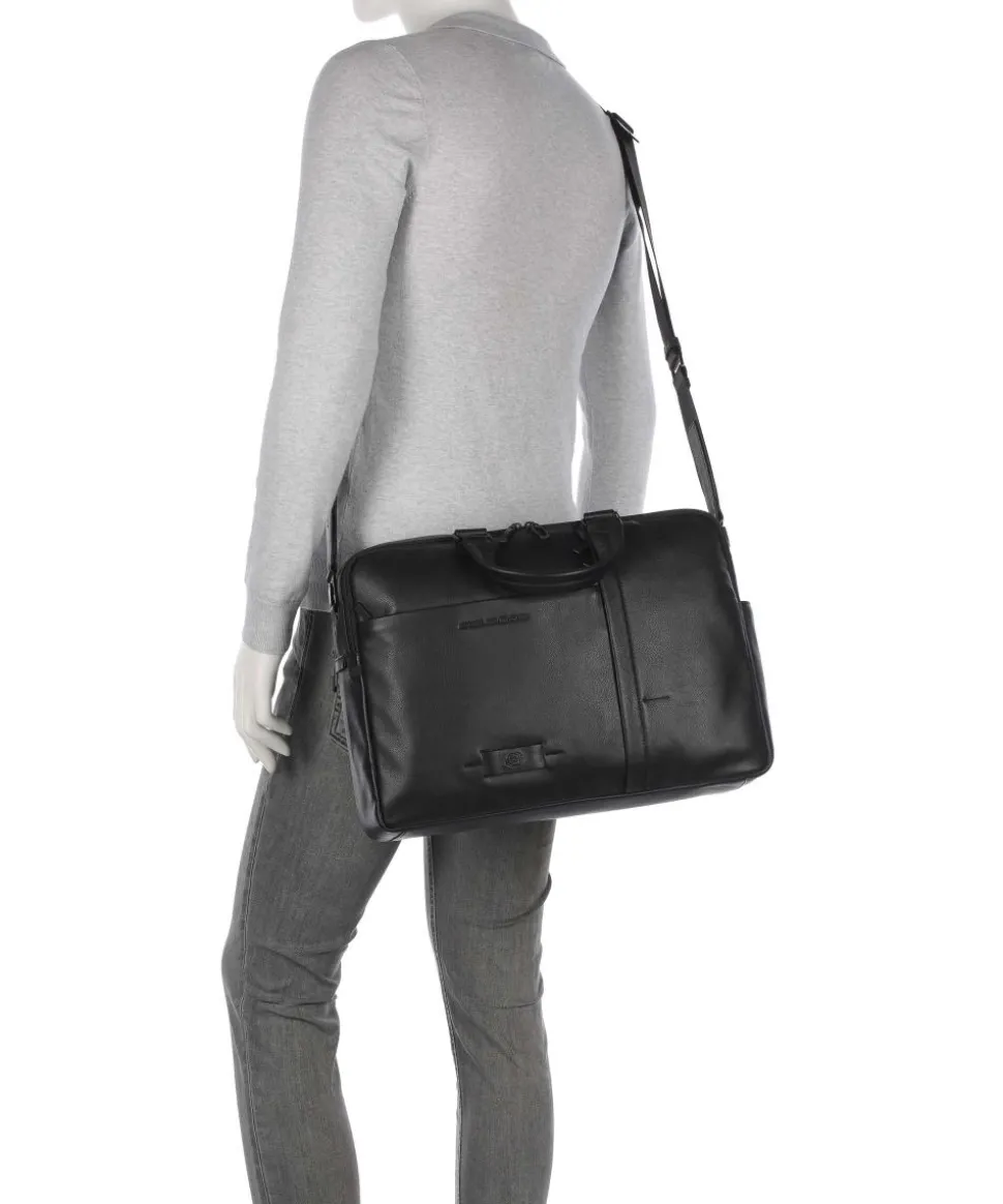 W137 Aktentasche 16″ fein genarbtes Rindsleder schwarz