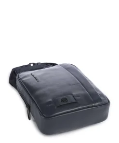 W137 Umhängetasche genarbtes Rindsleder dunkelblau